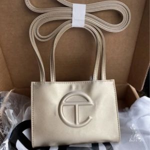 Telfar Gold Small Shopping Bag